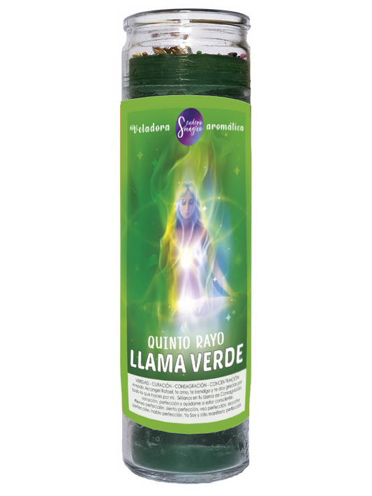 Veladora - Quinto Rayo - Llama Verde