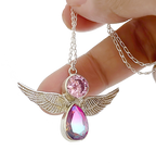 Collar Angel con Zirconia Rosa