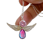 Collar Angel con Zirconia Rosa