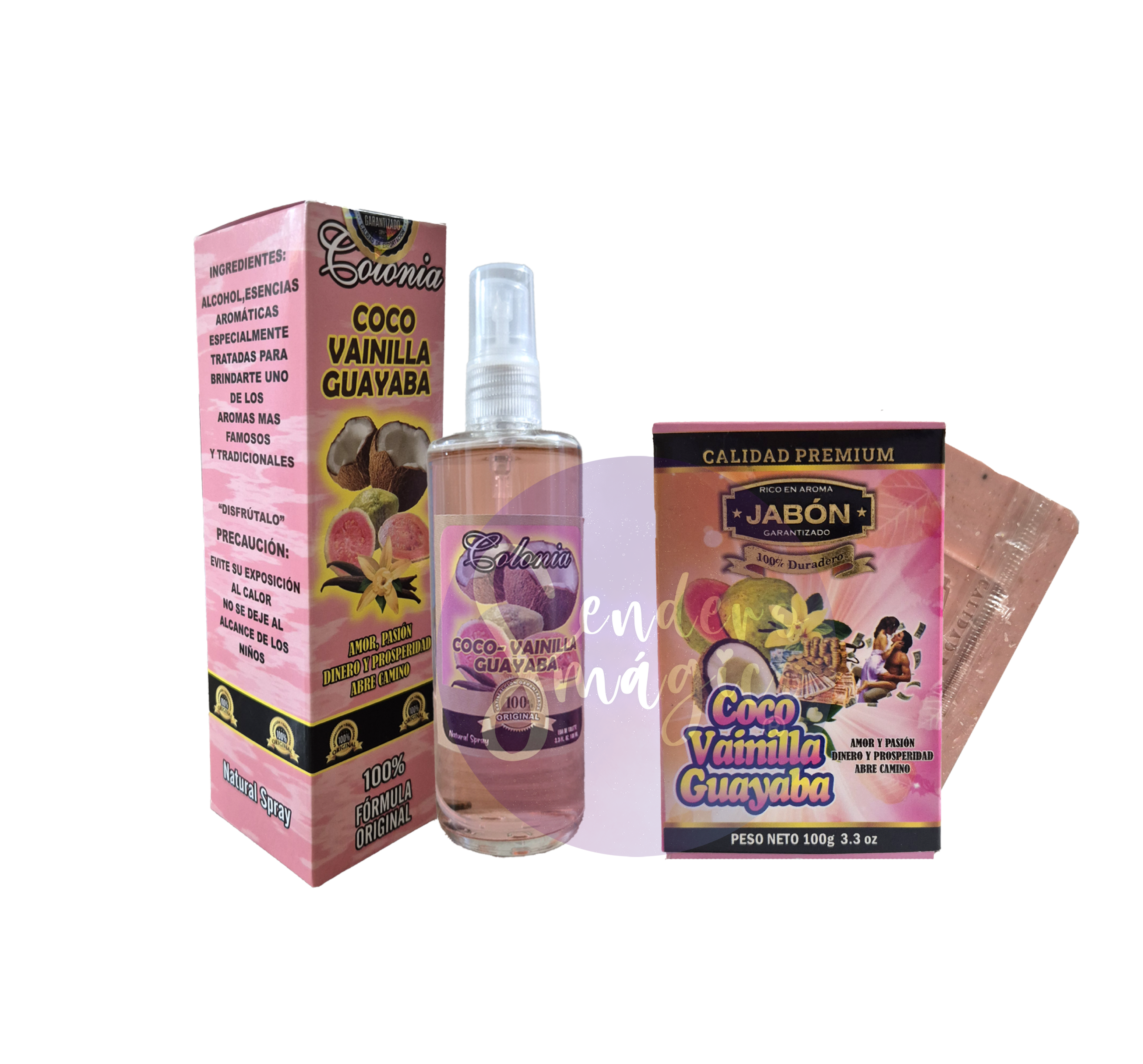 Pack Jabón + Colonia : Coco, Vainilla y Guayaba