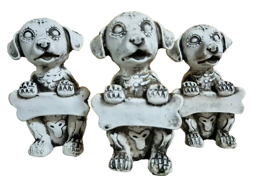 Figura resina Perrito letrero