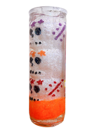 Veladora Gel - Calaveritas Blanco Naranja