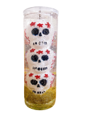 Veladora Gel - Calaveritas Blanco dorado