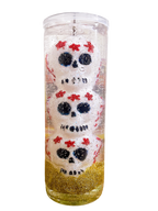 Veladora Gel - Calaveritas Blanco dorado