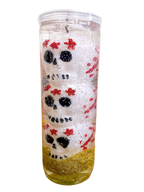 Veladora Gel - Calaveritas Blanco dorado