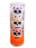 Veladora Gel - Calaveritas Blanco Naranja