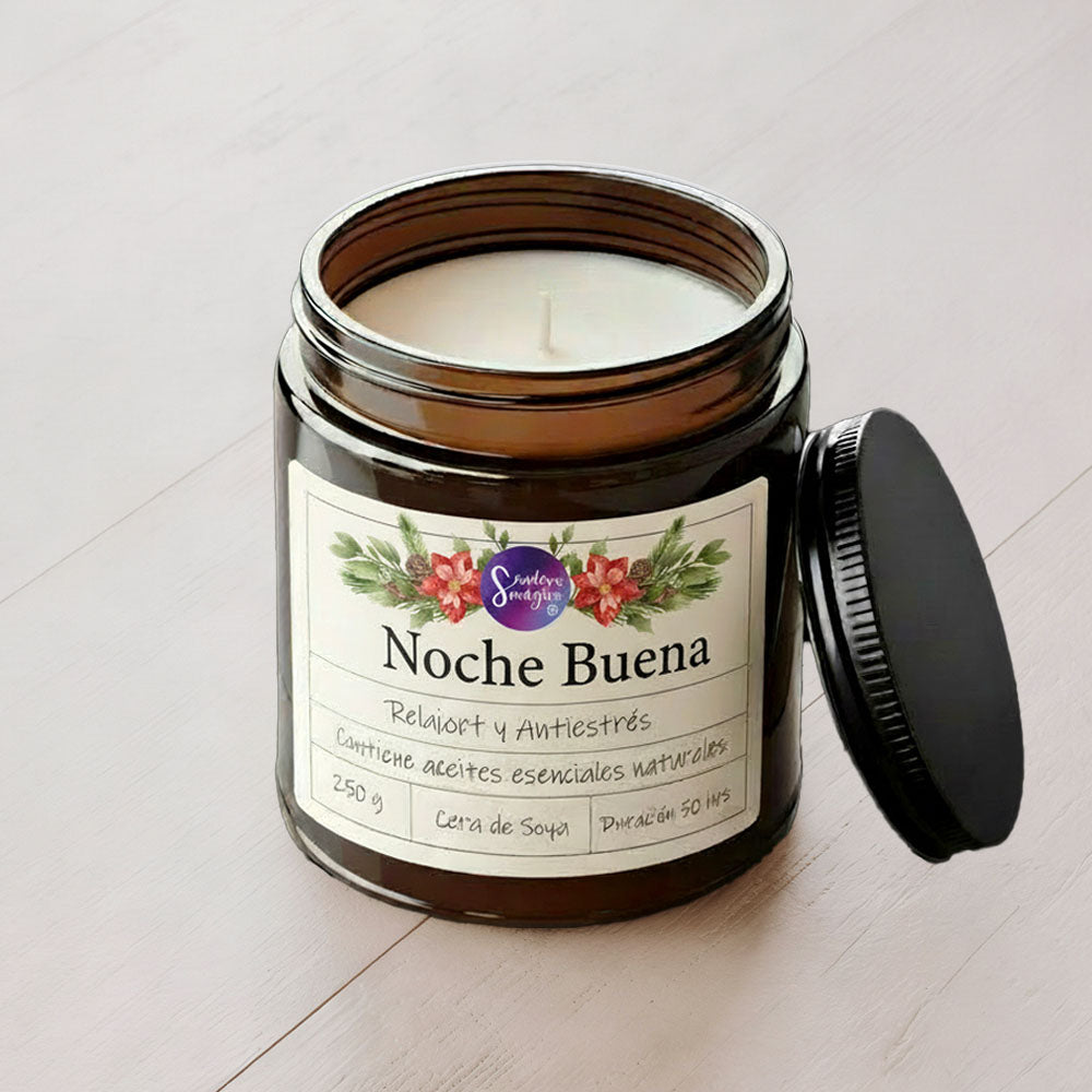 Vela Cera de Soya - Aroma Noche Buena