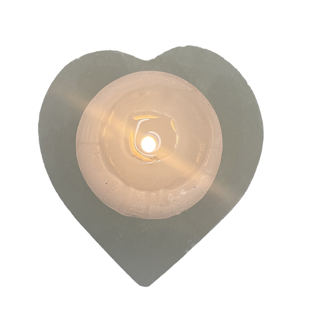 Porta Vela Selenita Corazón