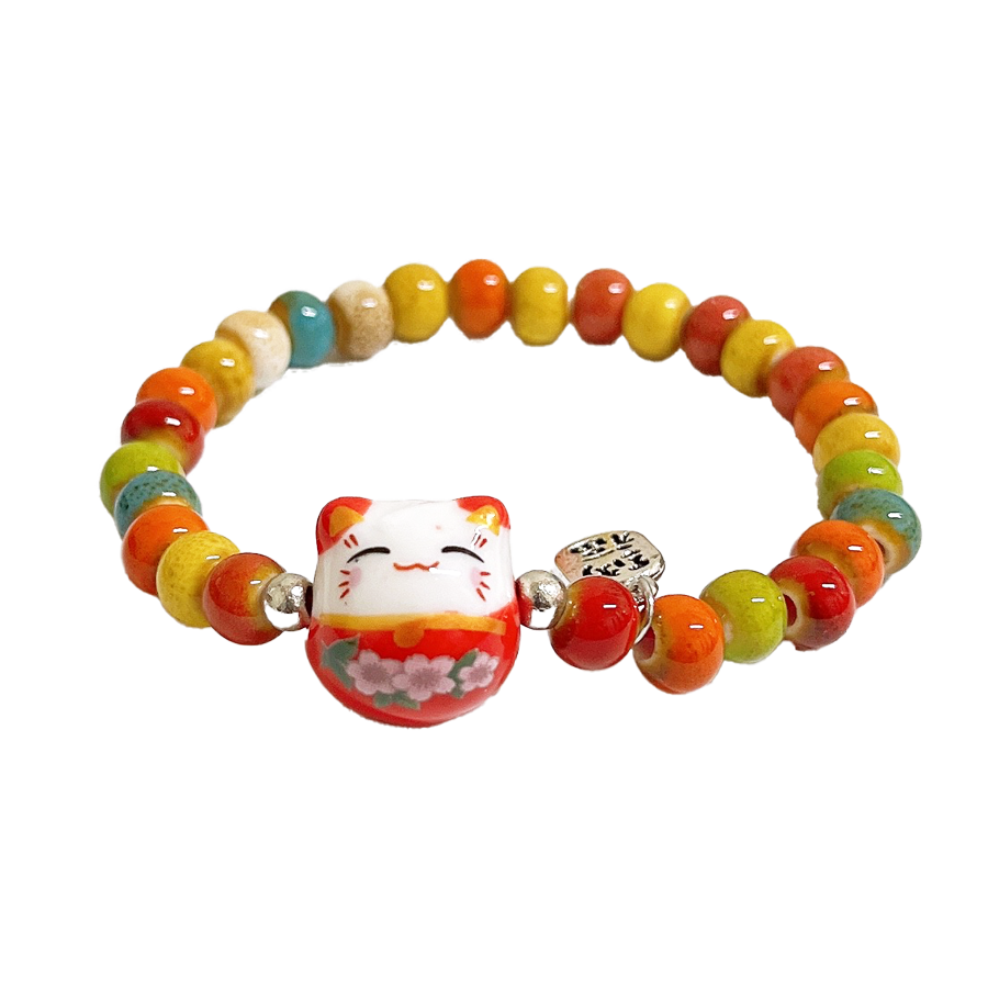 Pulsera de Gato cuentas de colores