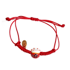 Pulsera de tela Gato de la suerte