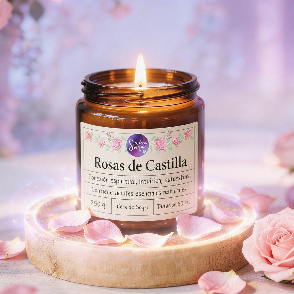Vela Cera de Soya  - Aroma Rosas de Castilla