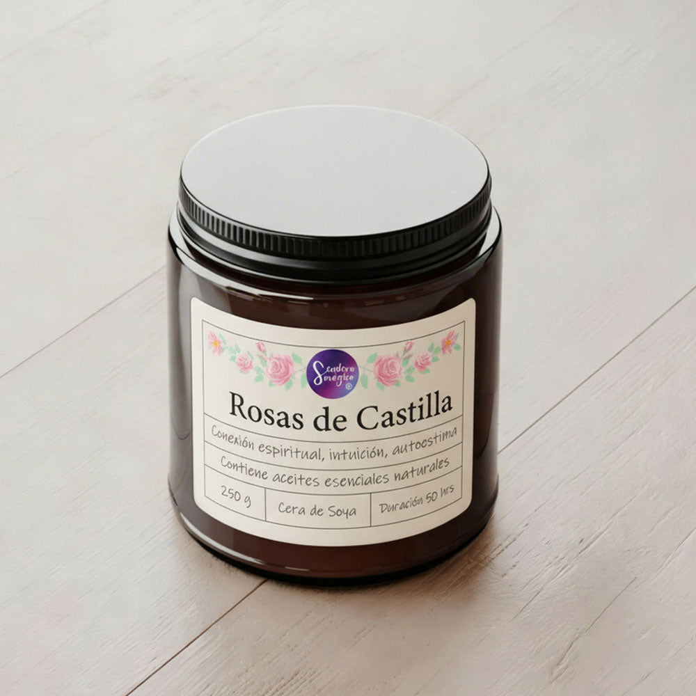 Vela Cera de Soya  - Aroma Rosas de Castilla