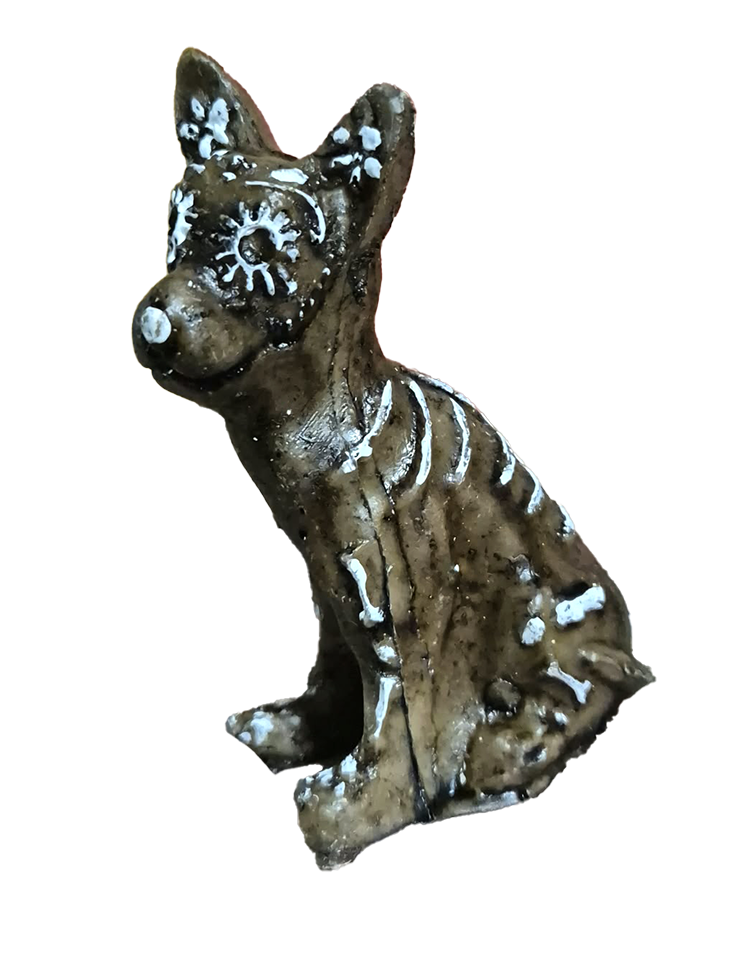 Figura resina Perrito cafe