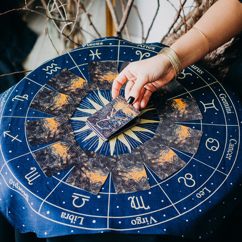 Mantel para Tarot - Zodiaco Azul