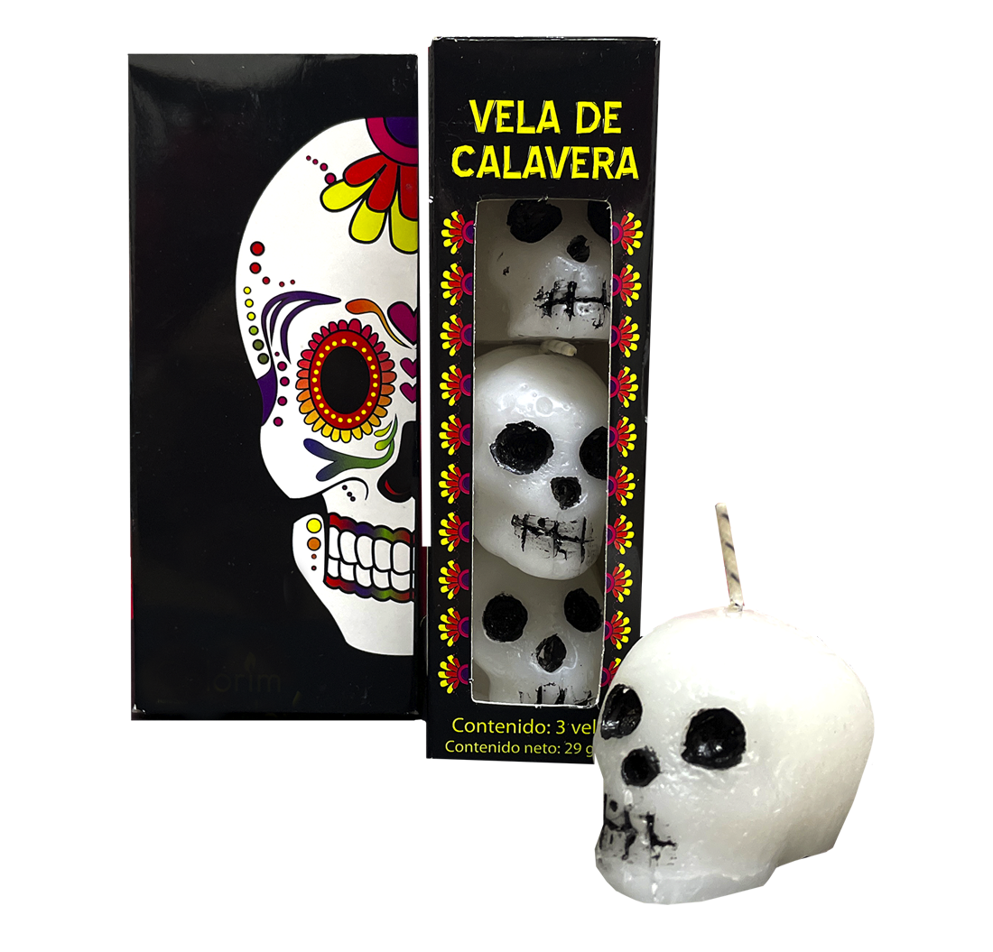 Vela aromática calavera 3 pzas