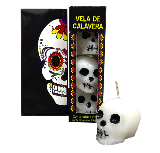 Vela aromática calavera 3 pzas