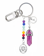 Llavero Chakras con cuarzo