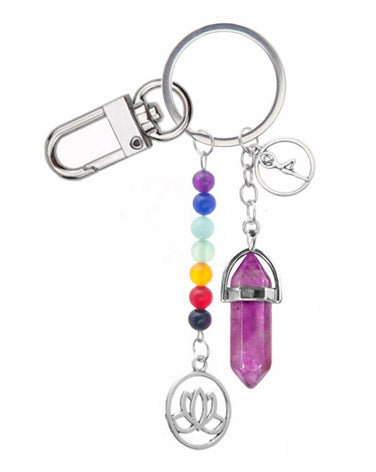 Llavero Chakras con cuarzo