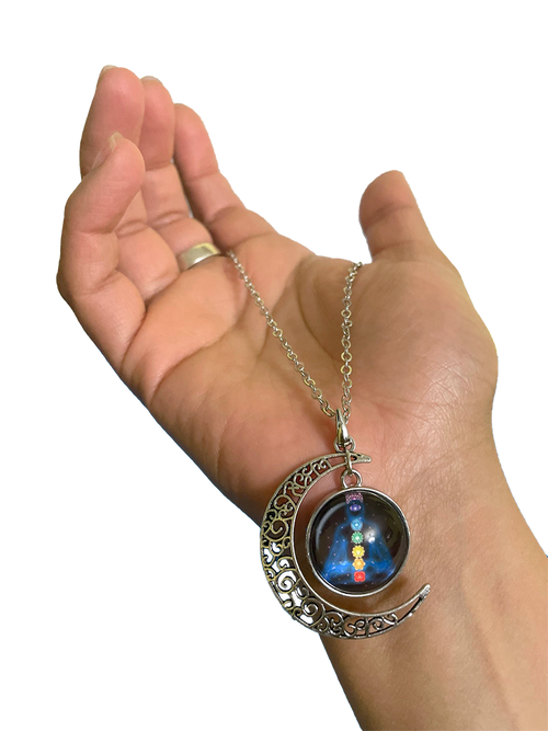 Collar luna con 7 chakras