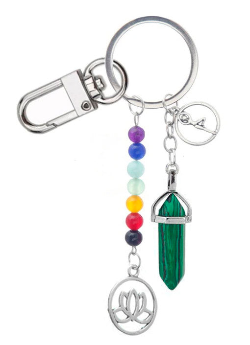 Llavero Chakras con cuarzo