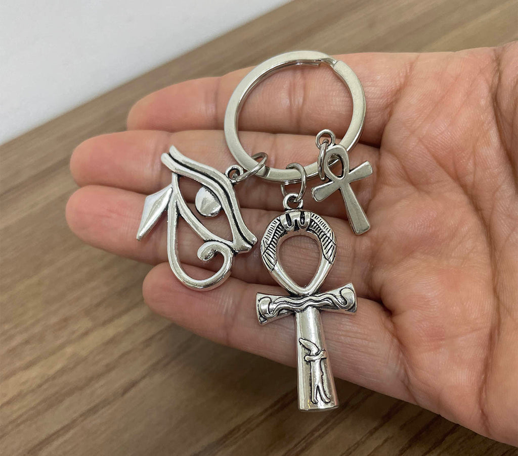 Llavero símbolo Ankh y ojo de Horus