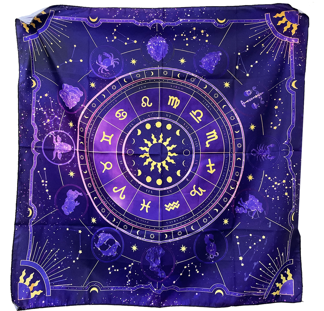 Mantel para Tarot - Zodiaco Morado