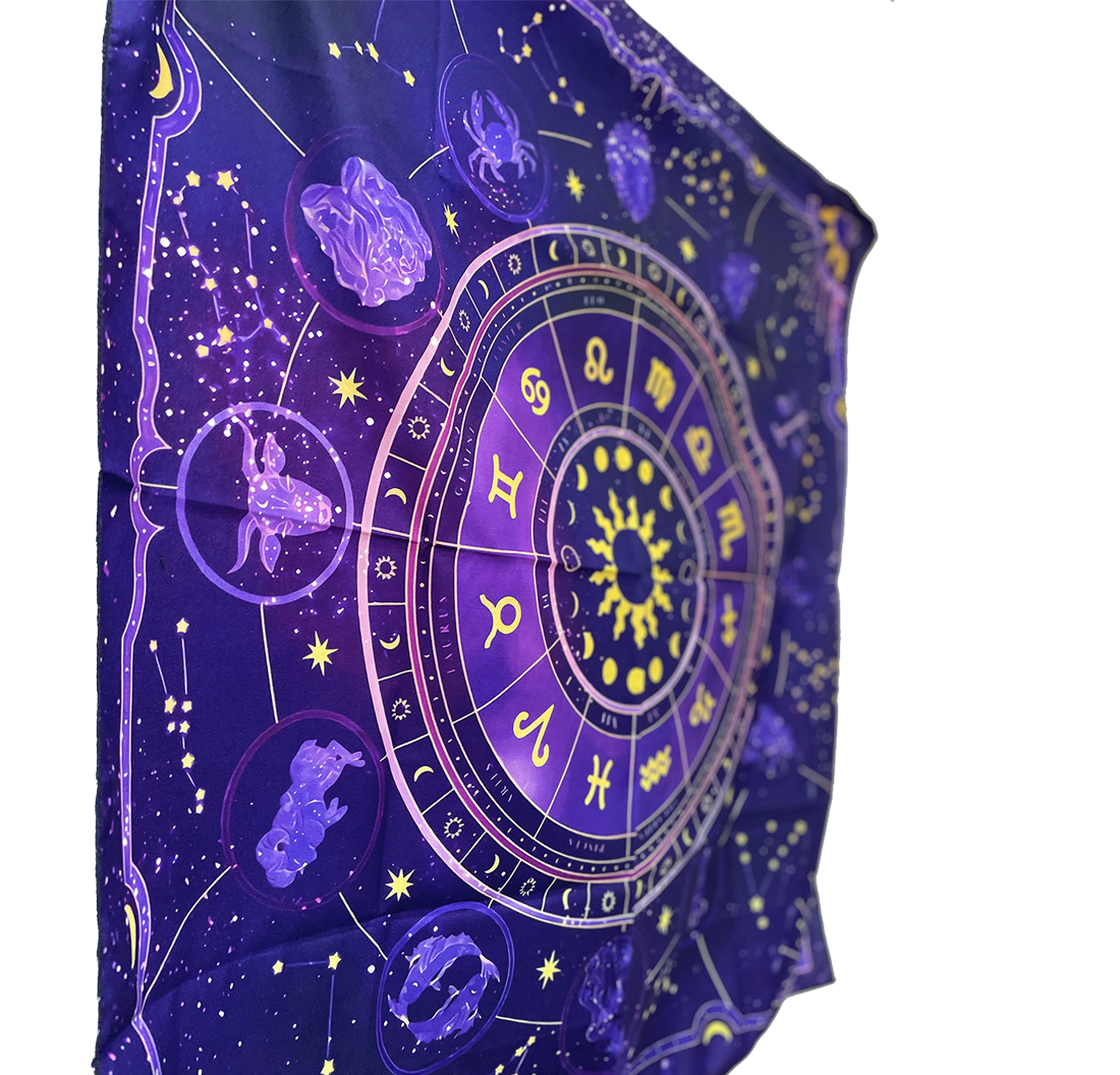 Mantel para Tarot - Zodiaco Morado