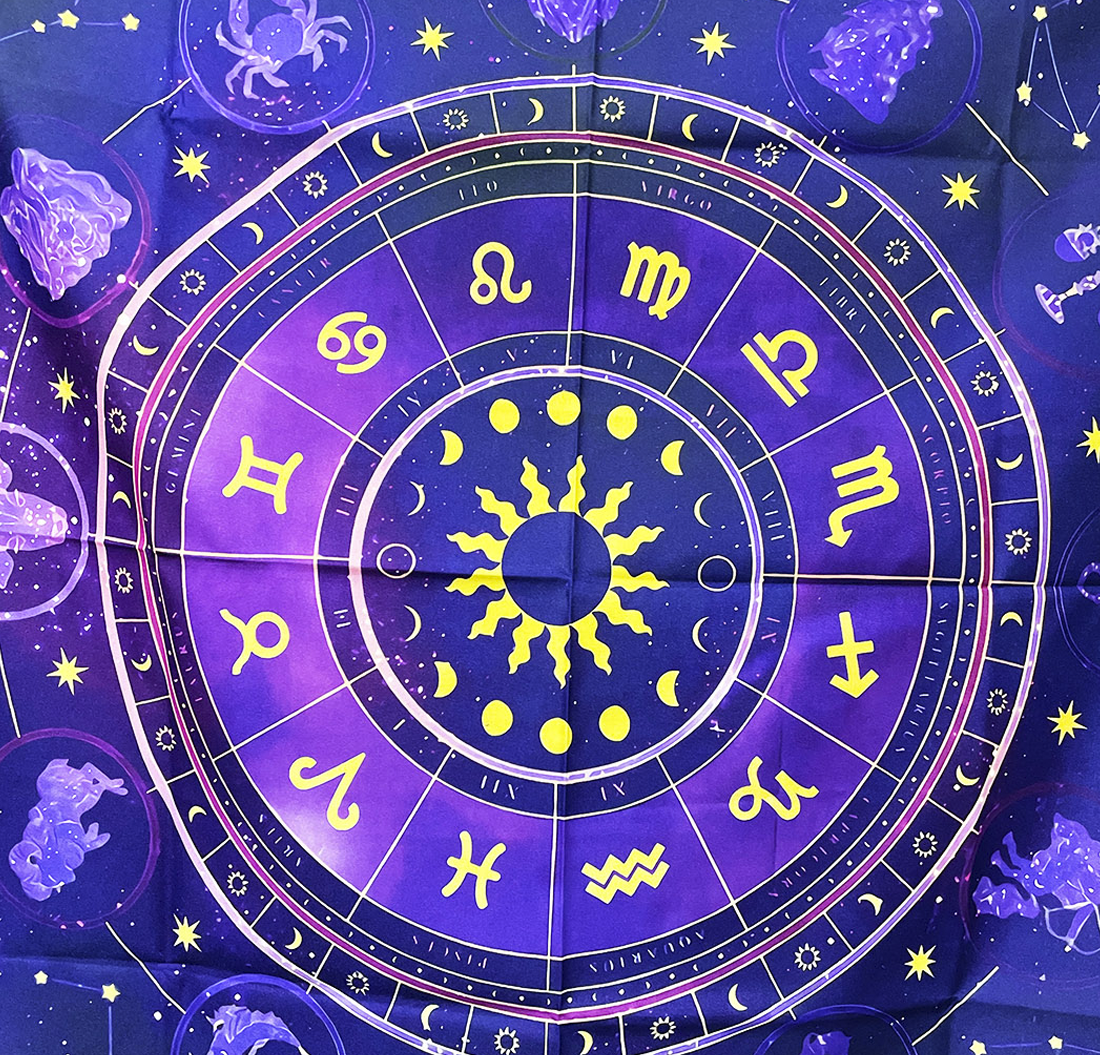 Mantel para Tarot - Zodiaco Morado