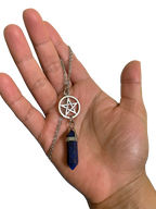 Collar pentagrama con cuarzo azul