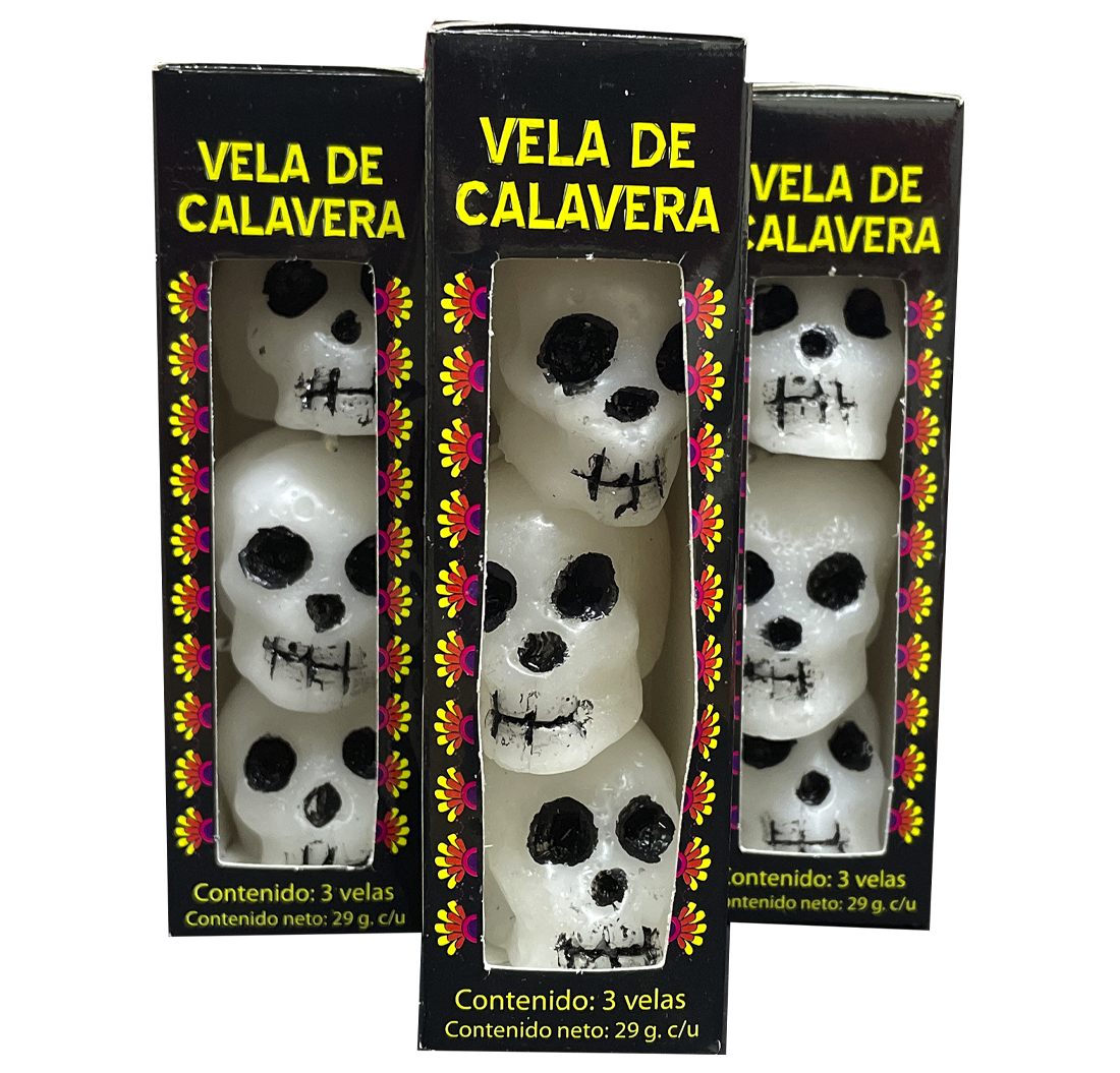 Vela aromática calavera 3 pzas