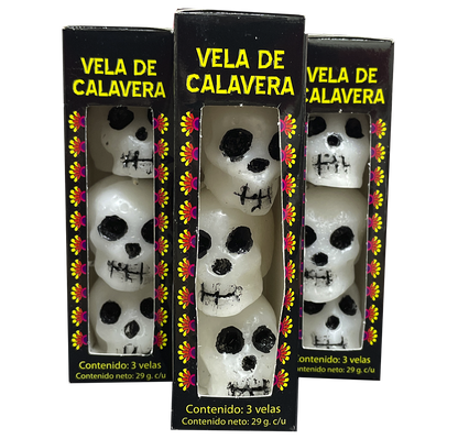 Vela aromática calavera 3 pzas