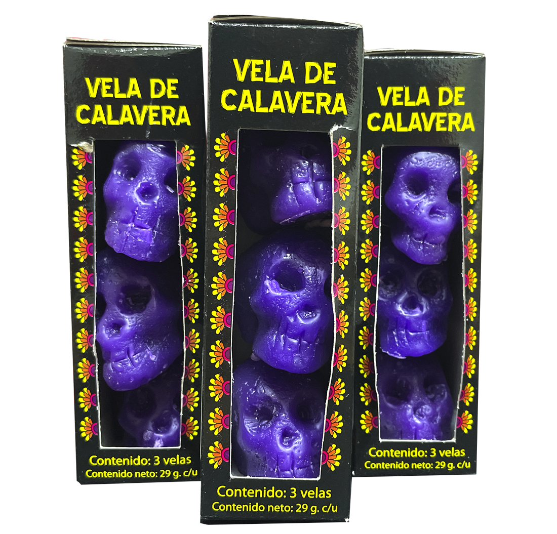 Vela aromática calavera 3 pzas