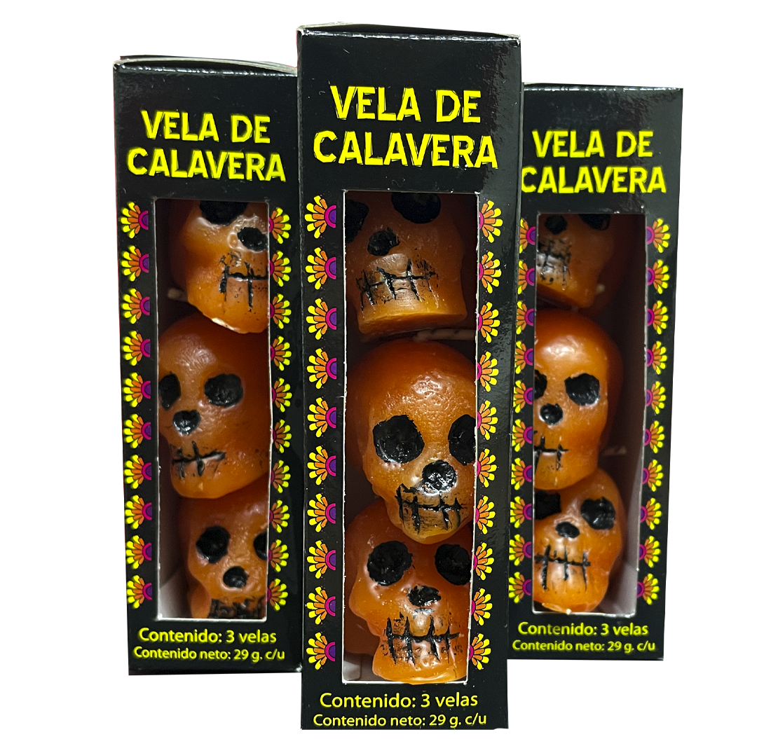 Vela aromática calavera 3 pzas