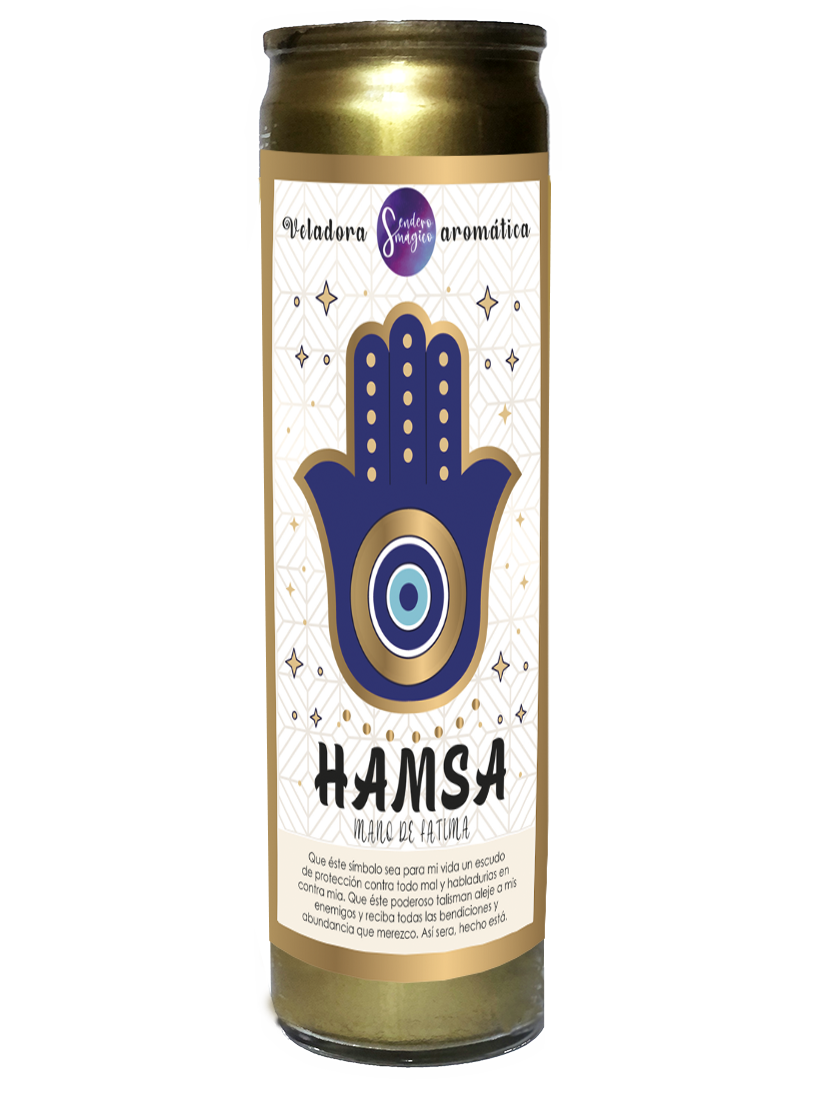 Veladora - Hamsa o Mano de Fátima - Dorada