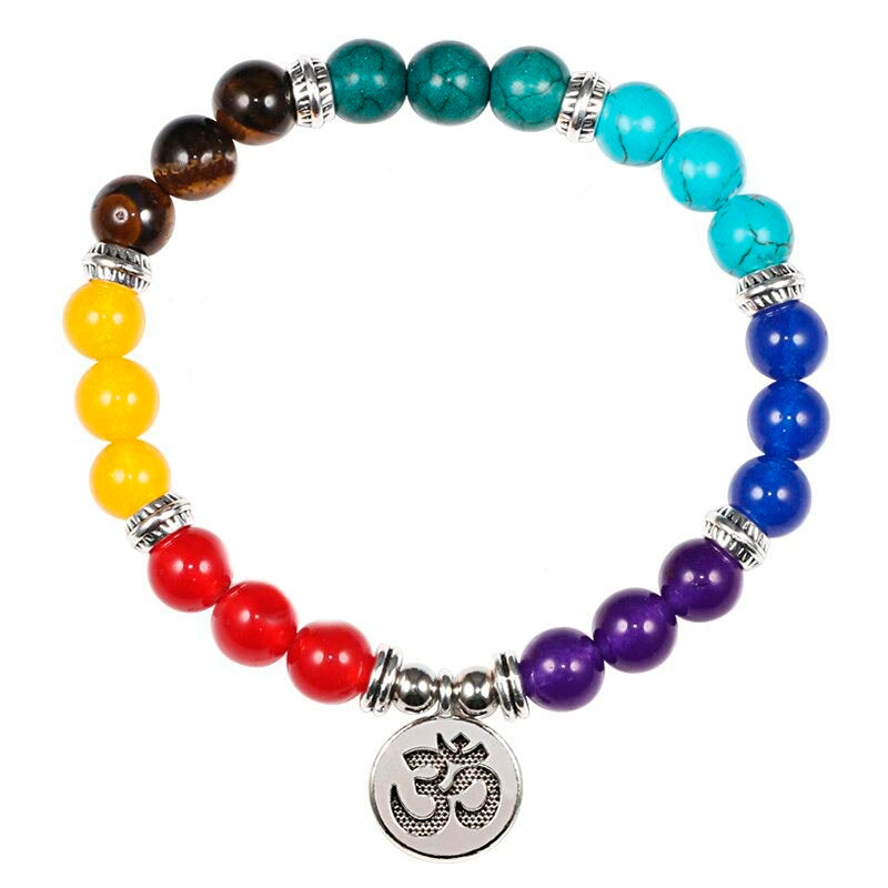 Pulsera 7 chakras con dije de Om