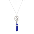 Collar pentagrama con cuarzo azul
