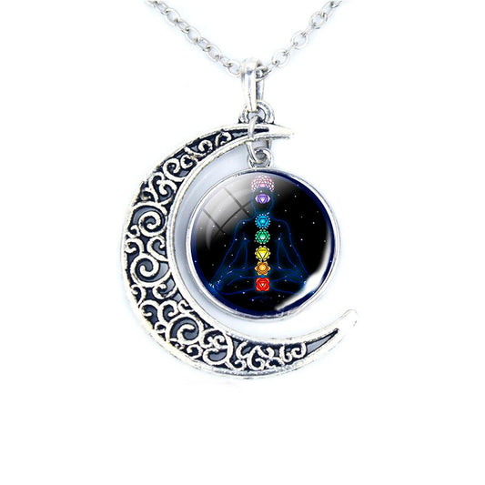 Collar luna con 7 chakras