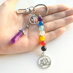 Llavero Chakras con cuarzo